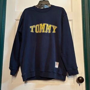 Vintage Tommy Navy Blue Sweatshirt Spellout Made in USA**Distressed
